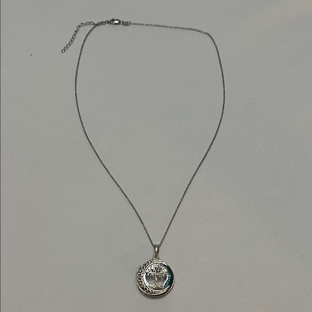 Sterling Silver Tree of Life/ Celtic Knot Cable Necklace